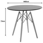 Τραπέζι Julita Pakoworld mdf Μαυρο-Πόδια σε Φυσική Απόχρωση Φ80x73εκ