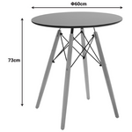 Τραπέζι Julita Pakoworld mdf Μαύρο και Ξύλο Οξιάς σε Φυσική Απόχρωση Φ60x73εκ