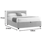 Κρεβάτι Molito Pakoworld Βελούδο σε Εκρού Απόχρωση με Αποθηκευτικό Χώρο120x200εκ