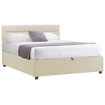 Κρεβάτι Molito Pakoworld Βελούδο σε Εκρού Απόχρωση με Αποθηκευτικό Χώρο120x200εκ