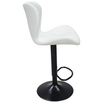 Σκαμπό Μπαρ Coozy Pakoworld Πτυσσόμενο Μεταλλικό Μαύρο ματ με pu σε Λευκή Απόχρωση 46x47x90-112εκ