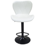 Σκαμπό Μπαρ Coozy Pakoworld Πτυσσόμενο Μεταλλικό Μαύρο ματ με pu σε Λευκή Απόχρωση 46x47x90-112εκ