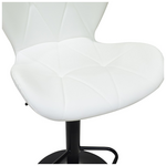 Σκαμπό Μπαρ Coozy Pakoworld Πτυσσόμενο Μεταλλικό Μαύρο ματ με pu σε Λευκή Απόχρωση 46x47x90-112εκ