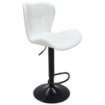 Σκαμπό Μπαρ Coozy Pakoworld Πτυσσόμενο Μεταλλικό Μαύρο ματ με pu σε Λευκή Απόχρωση 46x47x90-112εκ