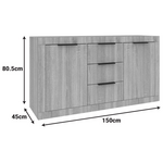 Μπουφές Doha Pakoworld σε Ανθρακί Απόχρωση 150x45x80.5εκ