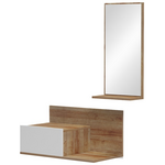 Έπιπλο Εισόδου με Καθρέπτη Miranda Pakoworld σε Λευκή-oak Απόχρωση 60x30x89.5εκ