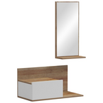 Έπιπλο Εισόδου με Καθρέπτη Miranda Pakoworld σε Λευκή-oak Απόχρωση 60x30x89.5εκ