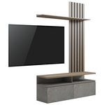 Σύνθετο Σαλονιού Perlento Pakoworld σε Μπεζ Μαρμάρου με Sonoma Απόχρωση 140x41x219.5εκ