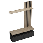 Σύνθετο Σαλονιού Perlento Pakoworld σε Μαύρο με Sonoma Απόχρωση 140x41x219.5εκ