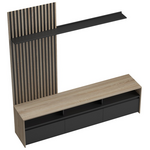 Σύνθετο Σαλονιού Delfina Pakoworld σε Sonoma με Μαύρη Απόχρωση 190x40x199.5εκ