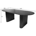 Τραπέζι Nembou Pakoworld mdf σε Απόχρωση Μαύρου Μαρμάρου 210x100x76εκ