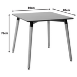 Τραπέζι Natali Pakoworld mdf Μαύρο-Πόδια Φυσικό 80x80x76εκ