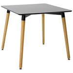 Τραπέζι Natali Pakoworld mdf Μαύρο-Πόδια Φυσικό 80x80x76εκ