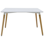 Τραπέζι Natali Pakoworld mdf Λευκό-Πόδια Φυσικό 120x80x76εκ