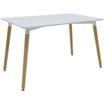 Τραπέζι Natali Pakoworld mdf Λευκό-Πόδια Φυσικό 120x80x76εκ