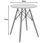 Τραπέζι Julita Pakoworld mdf Λευκό και Ξύλο Οξιάς σε Φυσική Απόχρωση Φ60x73εκ