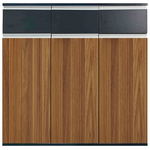 Ντουλάπι Γραφείου Επαγγελματικό Oscar Pakoworld σε Καρυδί-Ανθρακί Απόχρωση 120x40x120εκ