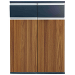 Ντουλάπι Γραφείου Επαγγελματικό Oscar Pakoworld σε Καρυδί-Ανθρακί Απόχρωση 80x40x120εκ