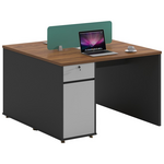 Γραφείο Εργασίας Επαγγελματικό 2 Θέσεων Dakota Pakoworld σε Καρυδί-Ανθρακί Απόχρωση 120x120x76εκ