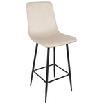 Σκαμπό Μπαρ Grato Pakoworld Ύφασμα Μπεζ-Πόδι Μαύρο Μεταλλικό 43.5x55x114εκ