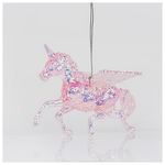 Μονοκερος Ακρυλικος Ιριδιζων, Ροζ, με Glitter, 10x7cm