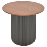 Βοηθητικό Τραπέζι Dovel Pakoworld mdf σε Καρυδί-Μαύρη Απόχρωση Φ50x45εκ