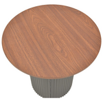 Βοηθητικό Τραπέζι Dovel Pakoworld mdf σε Καρυδί-Μαύρη Απόχρωση Φ50x45εκ