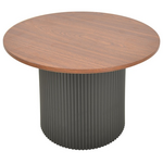 Τραπέζι Σαλονιού Dovel Pakoworld mdf σε Καρυδί-Μαυρη Απόχρωση Φ70x40εκ