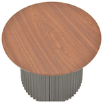 Τραπέζι Σαλονιού Dovel Pakoworld mdf σε Καρυδί-Μαυρη Απόχρωση Φ70x40εκ