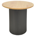 Βοηθητικό Τραπέζι Dovel Pakoworld mdf σε Sonoma -Μαύρη Απόχρωση Φ50x45εκ