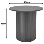 Βοηθητικό Τραπέζι Dovel Pakoworld mdf σε Sonoma -Μαύρη Απόχρωση Φ50x45εκ