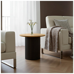 Βοηθητικό Τραπέζι Dovel Pakoworld mdf σε Sonoma -Μαύρη Απόχρωση Φ50x45εκ