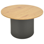 Τραπέζι Σαλονιού Dovel Pakoworld mdf σε Sonoma-Μαυρη Απόχρωση Φ70x40εκ