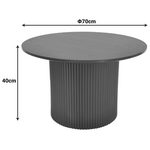 Τραπέζι Σαλονιού Dovel Pakoworld mdf σε Sonoma-Μαυρη Απόχρωση Φ70x40εκ