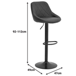 Σκαμπό Μπαρ Boronez Pakoworld Πτυσσόμενο Μαύρο pu-με Μαύρη Βάση 47x49x112εκ