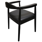 Πολυθρόνα Joube Pakoworld Rubberwood σε Μαύρη Απόχρωση με Μαύρο pu Μαξιλάρι 50x62x72εκ