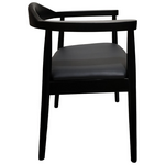 Πολυθρόνα Joube Pakoworld Rubberwood σε Μαύρη Απόχρωση με Μαύρο pu Μαξιλάρι 50x62x72εκ