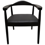Πολυθρόνα Joube Pakoworld Rubberwood σε Μαύρη Απόχρωση με Μαύρο pu Μαξιλάρι 50x62x72εκ