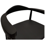 Πολυθρόνα Joube Pakoworld Rubberwood σε Μαύρη Απόχρωση με Μαύρο pu Μαξιλάρι 50x62x72εκ