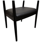 Πολυθρόνα Joube Pakoworld Rubberwood σε Μαύρη Απόχρωση με Μαύρο pu Μαξιλάρι 50x62x72εκ