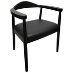 Πολυθρόνα Joube Pakoworld Rubberwood σε Μαύρη Απόχρωση με Μαύρο pu Μαξιλάρι 50x62x72εκ