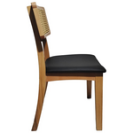 Καρέκλα Renna Pakoworld Ξύλο Οξιάς σε Φυσική Απόχρωση με Μαύρο pu Μαξιλάρι 48x52x79εκ