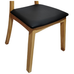 Καρέκλα Renna Pakoworld Ξύλο Οξιάς σε Φυσική Απόχρωση με Μαύρο pu Μαξιλάρι 48x52x79εκ