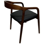 Πολυθρόνα Hogie Pakoworld Rubberwood σε Καφέ Απόχρωση με Μαύρο pu Μαξιλάρι 61x60x76εκ