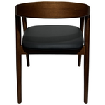 Πολυθρόνα Hogie Pakoworld Rubberwood σε Καφέ Απόχρωση με Μαύρο pu Μαξιλάρι 61x60x76εκ