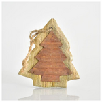 Δεντρακι Ξυλινο Κρεμαστο με Μεταλλικη Διακοσμηση, 9,5x8,1x1,2cm
