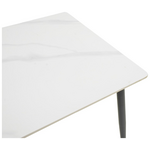 Τραπέζι Gustas ι Pakoworld Λευκό Μαρμάρου Sintered Stone-Μαύρο Μέταλλο 120x80x76εκ