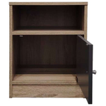 Κομοδίνο Foly Pakoworld με ένα Ντουλάπι σε Sonoma-Ανθρακί Απόχρωση 40x40x50εκ