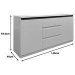 Μπουφές Chiemo Pakoworld σε Φυσική Απόχρωση 160x40x93.6εκ