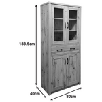 Βιτρίνα-Ντουλάπα Nisso Pakoworld σε oak Απόχρωση 80x40x183.5εκ